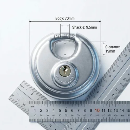 Miniatura 7 de QWORK Cerraduras de disco, paquete de 2 cerraduras de almacenamiento de disco con llave de acero resistente para unidad de almacenamiento, grillete