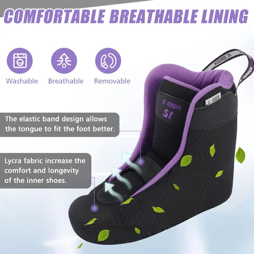 Miniatura 4 de Patines en línea para niños y niñas, 4 tamaños ajustables con ruedas en línea y ruedas completamente iluminadas para mujeres y hombres, carcasa