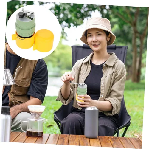Miniatura 8 de SHOWERORO Molinillo de café portátil con manivela para acampar al aire libre, herramienta de molienda manual con ajustes de precisión, diseño