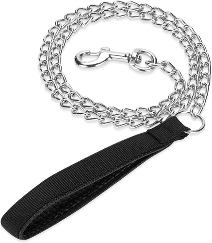 Miniatura 4 de SGODA Cadena de metal resistente para perro, correa para perro a prueba de mordidas con mango suave para mascotas de tamaño grande de más de 50 Azul