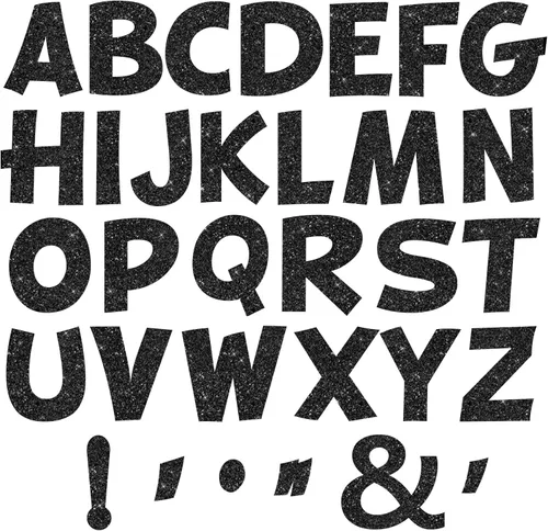 Miniatura 22 de Juego de 150 letras grandes de 6 pulgadas para tablón de anuncios, letras recortadas del alfabeto de aula negras para exhibición en tablón