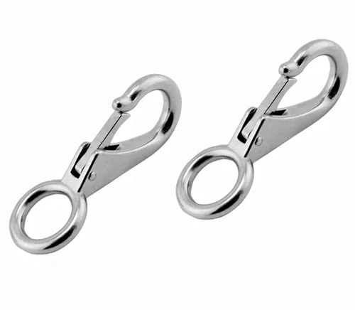 Miniatura 7 de 2/4 ganchos de resorte fijo multiusos, accesorios de montaje resistente, acero inoxidable 316 plateado (4, longitud: 3.937 in (3#))