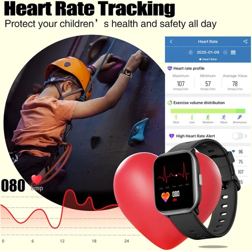 Miniatura 6 de meoonley Reloj para niñas y niños con impermeabilidad IP68, reloj para niñas con 19 modos deportivos, seguimiento del sueño, podómetro, cronómetro