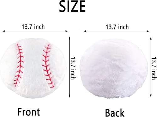 Miniatura 2 de Almohada de felpa de béisbol, juguete suave y esponjoso, regalo deportivo redondo duradero para decoración de habitación de niños