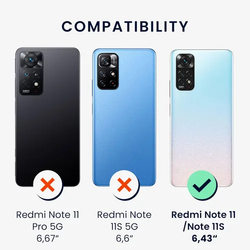 Miniatura 6 de kwmobile Funda de silicona TPU compatible con Xiaomi Redmi Note 11 / Note 11S - Funda suave - Don't Touch My Phone Blanco/Negro