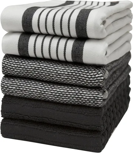 Miniatura 30 de Toallas de cocina premium (20"x 28", paquete de 6) Toallas de plato grandes de algodón Juego de textiles de cocina planos y de rizo altamente