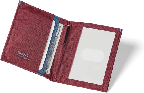 Miniatura 2 de Allett Cartera híbrida para tarjetas, morera, nailon, bloqueo RFID, diseño vertical, minimalista, plegable, soporte para tarjetas, resistente al