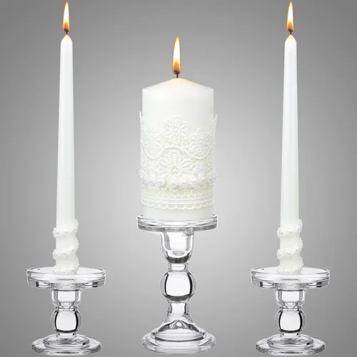 Miniatura 14 de Irenare Unity Velas con soporte para ceremonia de boda, accesorios de decoración de boda, portavelas de cristal, vela para eventos formales, iglesia
