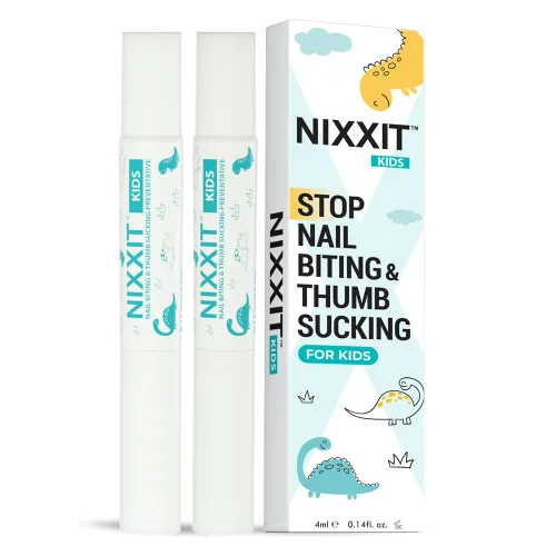 NIXXIT Tratamiento para morder uñas para niños, deja de chupar el pulgar para niños, niños pequeños, niños, bolígrafo de esmalte de uñas sin