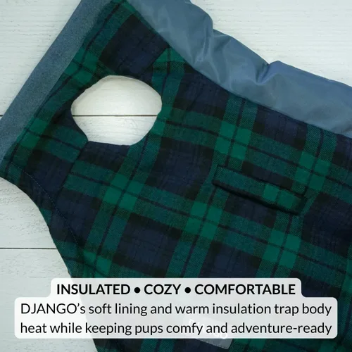 Miniatura 8 de DJANGO Abrigo acolchado reversible para perro – Chaqueta cálida de invierno para perro y abrigo aislante repelente al agua con agujero para arnés