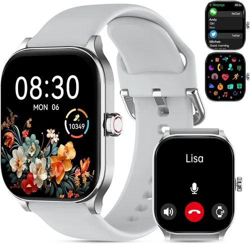 Miniatura 12 de Reloj inteligente para mujeres y hombres (responder/realizar llamada), relojes inteligentes con monitor de frecuencia cardíaca/SpO2/sueño/estrés