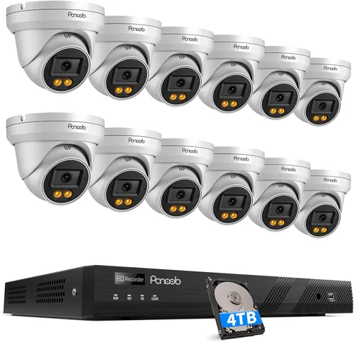 Miniatura 9 de Sistema de cámara de seguridad PoE, 8 cámaras IP con cable de 5MP con audio, visión nocturna a color inteligente y detección de vehículos con IA
