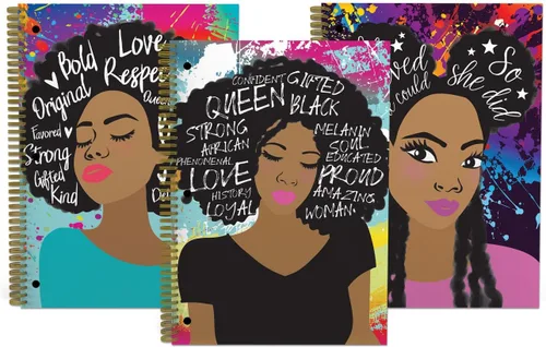 Miniatura 5 de African American Expressions Juego de cuadernos – Paquete de 3 diarios a juego – 1 materia, juego de cuadernos de una sola sección, encuadernado