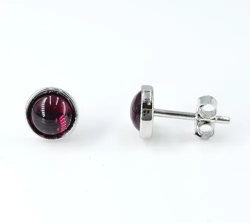 Miniatura 102 de Pendientes naturales de 0.236 in con chapado en oro blanco sobre plata de ley, bisel cabujón de piedras preciosas regalo de joyería para ella
