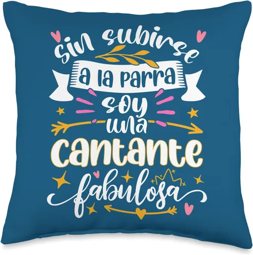 Regalo Original Para Cantante Niña Vocalista UNA Cantante Fabulosa Divertido Mujer Regalos Música - Almohada de 16 x 16 pulgadas, multicolor