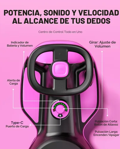 Miniatura 6 de FanttikRide N10 Classic Coche Eléctrico Wiggle con Pedal, Batería Recargable Tipo-C, Trapeador Desmontable con Un Solo Clic, GlideWiz, Antivuelco