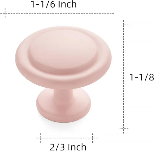 Miniatura 3 de Ravinte - Pomo de zinc para puertas, alacenas y cajones de cocina, gabinetes, tocadores, de 1-1/4 de pulgada, rosa esmerilado, paquete de 15