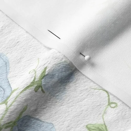 Miniatura 5 de Spoonflower Tela - Cintas de enrejado rosa planta de guisante azul verde Grandmillenial impreso en tela de gasa Fat Quarter - Costura de ropa