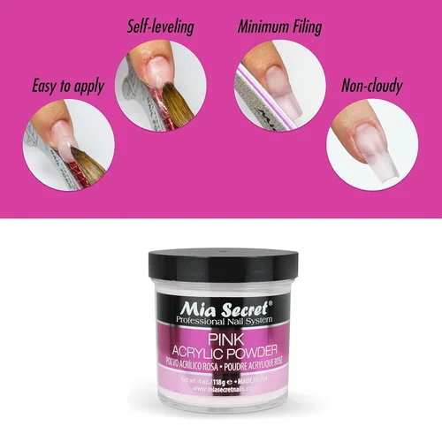 Miniatura 5 de Mia Secret Polvo acrílico rosa 4 oz.