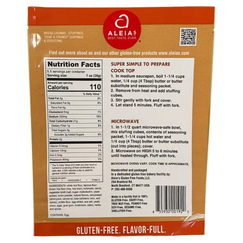 Miniatura 2 de Aleia's - Mezcla de relleno para cocinar sin gluten, verduras sazonadas, 5.5 onzas (paquete de 2), lista en 5 minutos, relleno sabroso para recetas