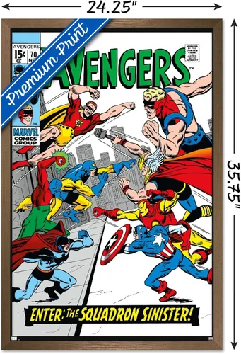 Miniatura 3 de Trends International Marvel Comics - Póster de pared de Avengers #70 Versión con marco de bronce