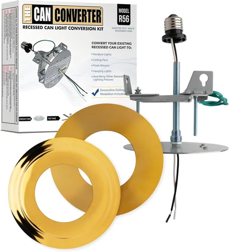 The Can Converter R56 - Kit de conversión de luz empotrada para lata con medallón de techo plano y biselado de 7 pulgadas, mejoras para el hogar