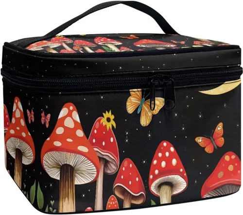 Miniatura 45 de Flashideas Bolsa de maquillaje para cosméticos Almacenamiento vertical Bolsa de maquillaje de viaje de gran capacidad, Caballo Azteca 1