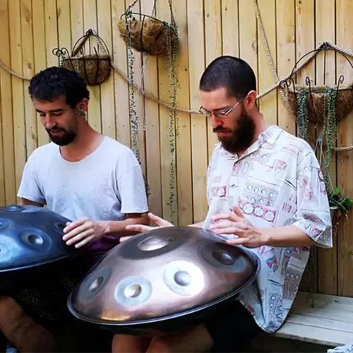Miniatura 7 de Handpan - Instrumento de tambor Kurd de 22 pulgadas en D menor, 10 notas, para rendimiento profesional, tambores de sonido de 440 Hz para adultos