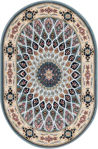 Unique Loom Colección Narenj - Adams - Alfombra ovalada (2 pies 2 pulgadas x 3 pies 1 pulgada, color azul/borgoña)