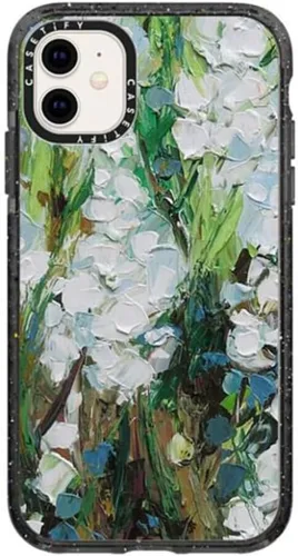 Miniatura 17 de CASETiFY Impact - Funda para iPhone 11 - Flower Power Retro - Negro Transparente