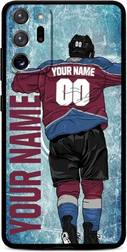 Miniatura 16 de Funda personalizada de bricolaje con nombre y número de hockey sobre hielo para Samsung Galaxy Note 20/20 Ultra 10 Pro Note 9 8, silicona líquida
