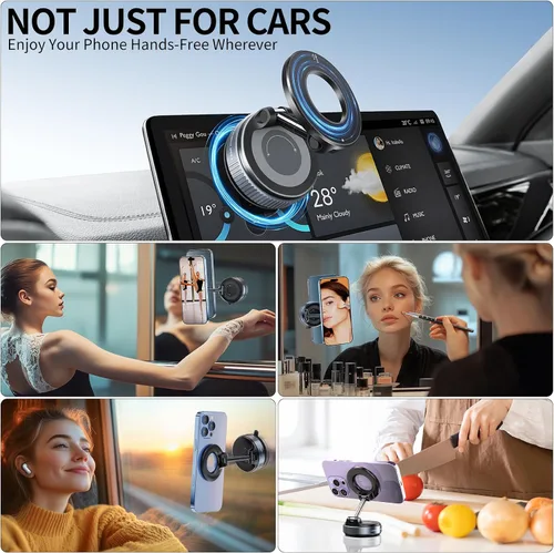 Miniatura 7 de Galundge Soporte Magnético de Succión para Teléfono con Vacío, Montura de Sujeción para Coche Plegable y Retráctil 2025 Mejorada para Magsafe