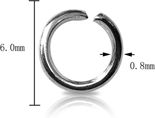 Miniatura 3 de TTSAM 600 Piezas Anillos de Salto Chapados en Plata (6 mm) - Suministros para Fabricación de Joyas