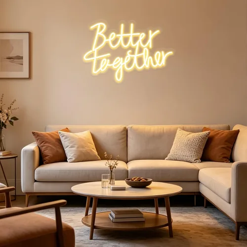 Miniatura 9 de Letrero de neón con texto en inglés "Better Togethers", decoración de pared para boda, dormitorio, Navidad, día de San Valentín, regalo