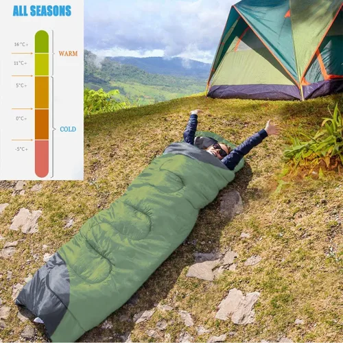 Miniatura 3 de tuphen - Sacos de dormir para adultos, niños, niñas, mochileros, senderismo, camping, forro de microfibra, clima frío y cálido, 4 estaciones, uso