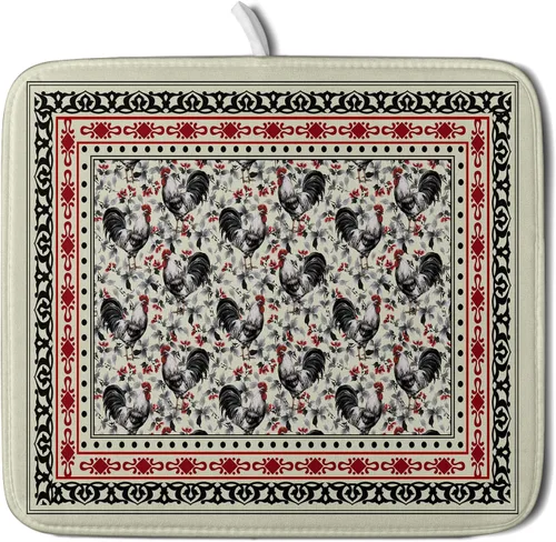 Miniatura 15 de Tapete de secado de platos de cabaña rústica, tapete escurridor de vida silvestre de oso del bosque, alce, 18 x 24 pulgadas, almohadilla escurridor