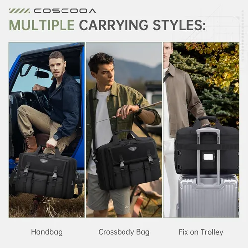Miniatura 2 de Bolsa táctica grande para computadora portátil para hombres, bolsa militar de 17.3 pulgadas para computadora con cartera para pasaporte, bolsa