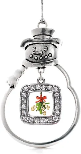 Miniatura 21 de Inspired Silver - Adorno de rodillo de reina - Adorno cuadrado de plata con muñeco de nieve con joyas de circonita cúbica