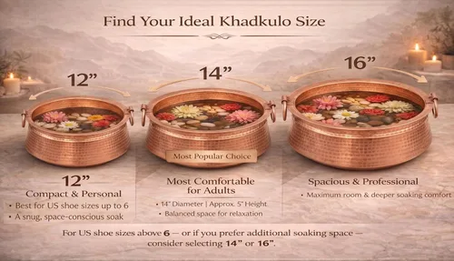 Miniatura 2 de Cuenco de spa de pies de cobre puro de 11 a 12 pulgadas hecho a mano Nepalí Khadkulo, lavabo de pedicura de cobre martillado para remojo de pies