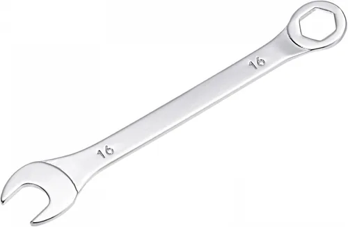 Miniatura 11 de uxcell Llave combinada delgada con extremo de 6 puntos compensado y extremo abierto angular, chapado en cromo espejo métrico de acero al carbono