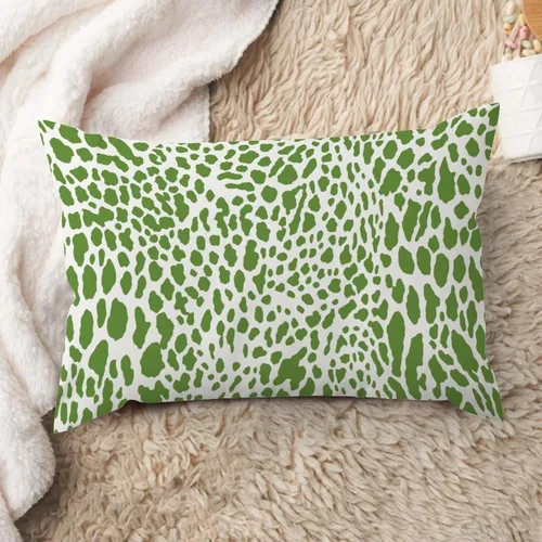 Miniatura 39 de ArogGeld Funda de almohada lumbar, estampado de guepardo verde, leopardo, estampado de leopardo, manchas de animales, almohada decorativa verde, A-17