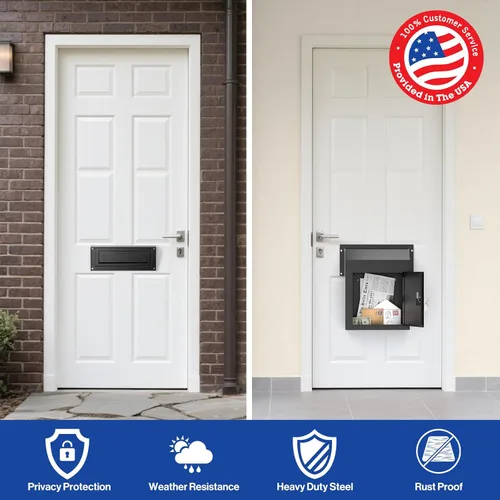 Miniatura 2 de Pochar Buzón resistente a la lluvia para puerta, buzón de acero galvanizado resistente a la intemperie para llaves, depósito, pago, correos – a