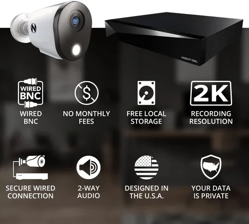 Miniatura 3 de Night Owl Sistema de cámara de seguridad DVR de 12 canales con audio bidireccional para el hogar con (8) cámaras de disuasión 2K HD con cable