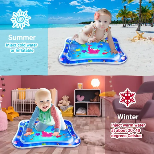 Miniatura 6 de ZMLM Alfombrilla Acuática para Tiempo de Barriga de Bebé: Juguetes para Bebés, Regalos para Recién Nacidos, Inflable, Alfombrilla de Juego Sensorial