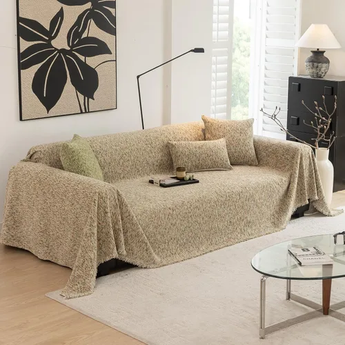 Miniatura 88 de ROOMLIFE Funda de sofá con estampado de leopardo para sofá de 3 plazas, lavable, protector de muebles para perros, funda de sofá suave