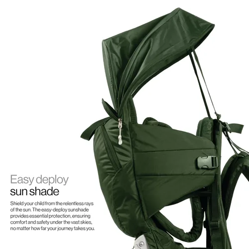 Miniatura 9 de Vandra™ Forest - Mochila portadora de bebé escandinavo de senderismo - Gravity Lock™ marco de carcasa dura - Portabebés nido para niños pequeños