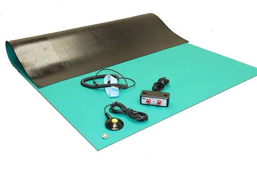 Miniatura 6 de Kit de alfombrilla de soldadura antiestática ESD de goma para alta temperatura, 30 x 60 pulgadas (2.5 x 5 pies) - 0.08 pulgadas de grosor, con doble