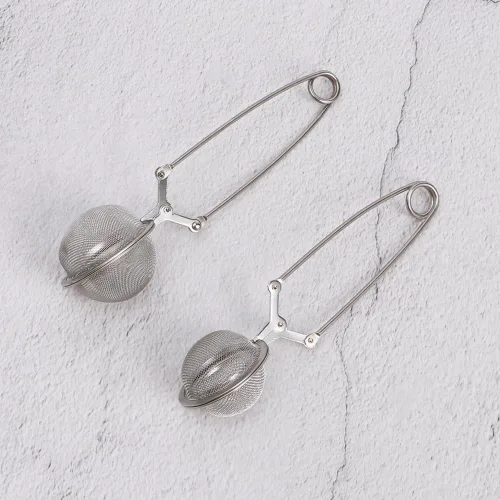 Miniatura 3 de Colador de té de malla de acero inoxidable con asa, filtro de metal, bola de filtro de té, café, hierba, especias, difusor de té (1 unidad, pequeña)