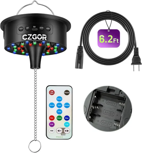 Miniatura 9 de Motor de bola de discoteca de velocidad de 1.5 rpm, bola de espejo resistente, rotador eléctrico de motor lento, soporta bolas de espejo de 4 a 16