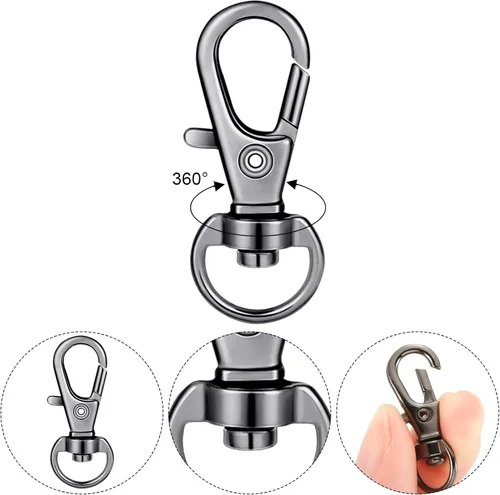 Miniatura 6 de 35 piezas de cierres giratorios para cordón, ganchos giratorios a presión, ganchos de metal para llavero de clip de mosquetón, cierres de langosta